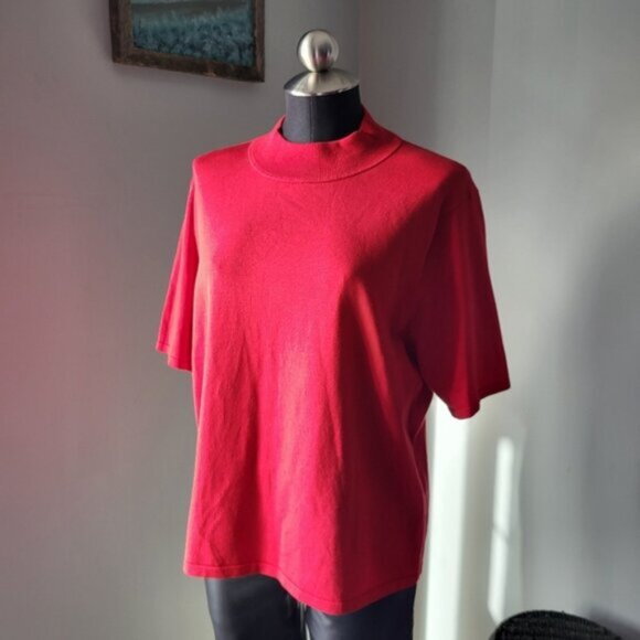 Vintage Silk Knit Pendleton Red Sweater Sz XL - Picture 4 of 10